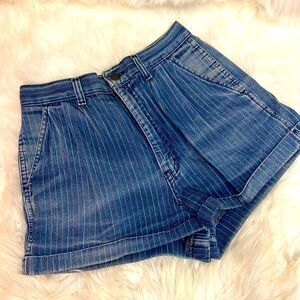 90’s Denver Jeans High Waisted Pin-Striped Jean Shorts